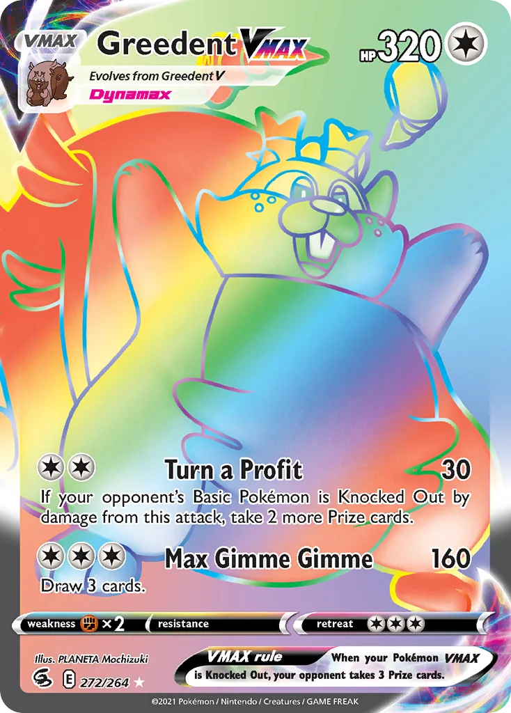 Greedent VMAX 272/264 Rare rainbow