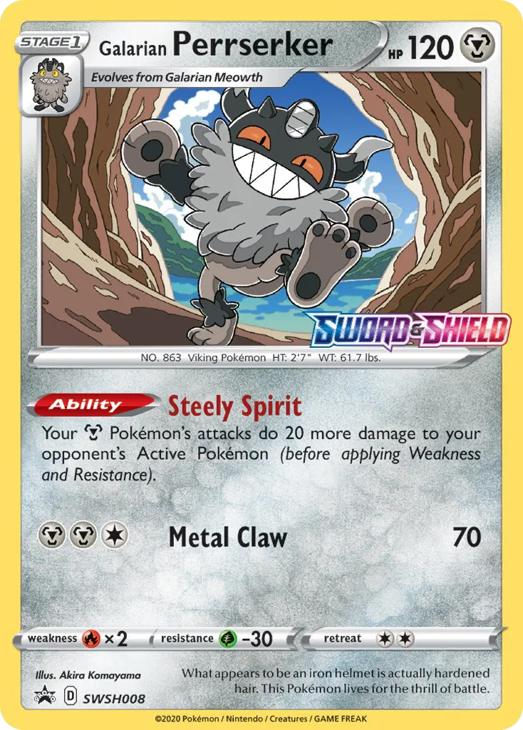 swshp-swsh008 Galarian Perrserker SWSH008/SWSH Promo