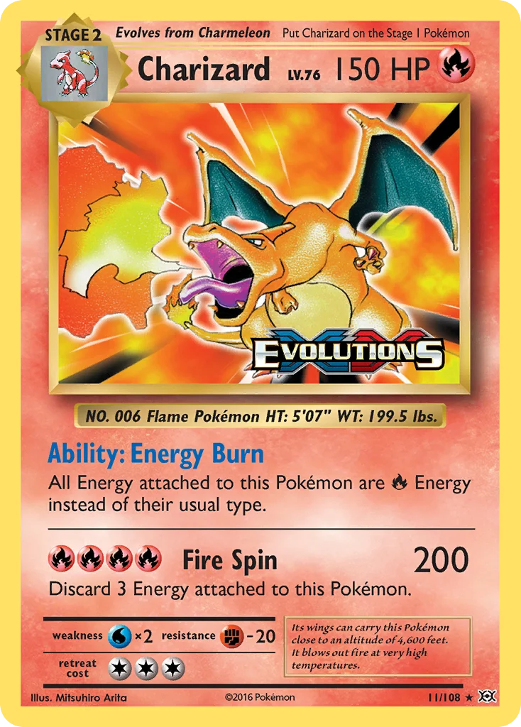 Charizard 011/108 Rare holo