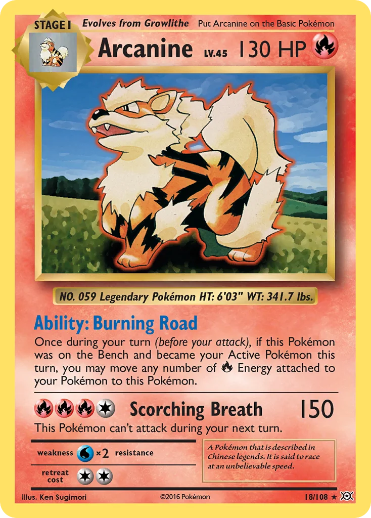 Arcanine 018/108 Rare