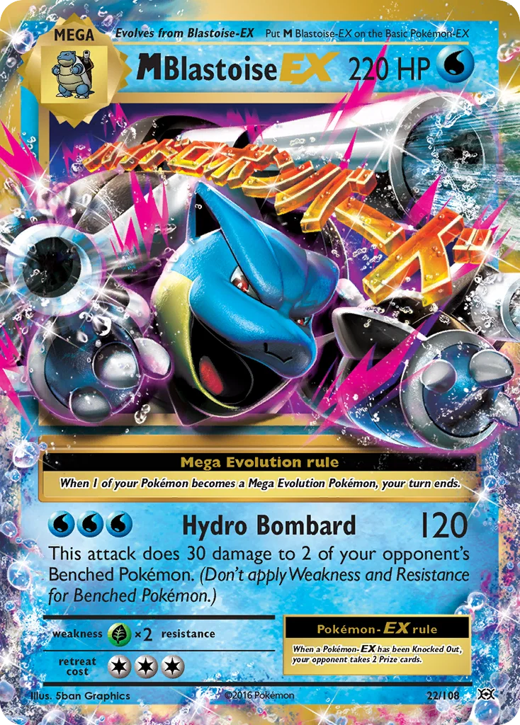 M Blastoise-EX 022/108 Rare holo ex