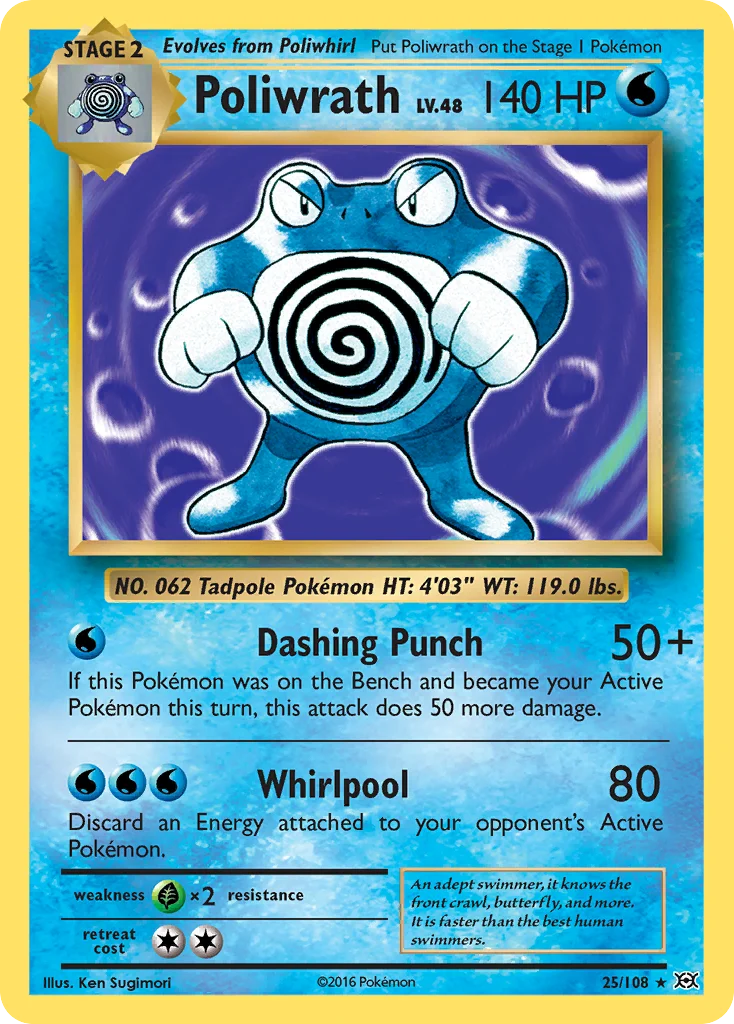 Poliwrath 025/108 Rare holo