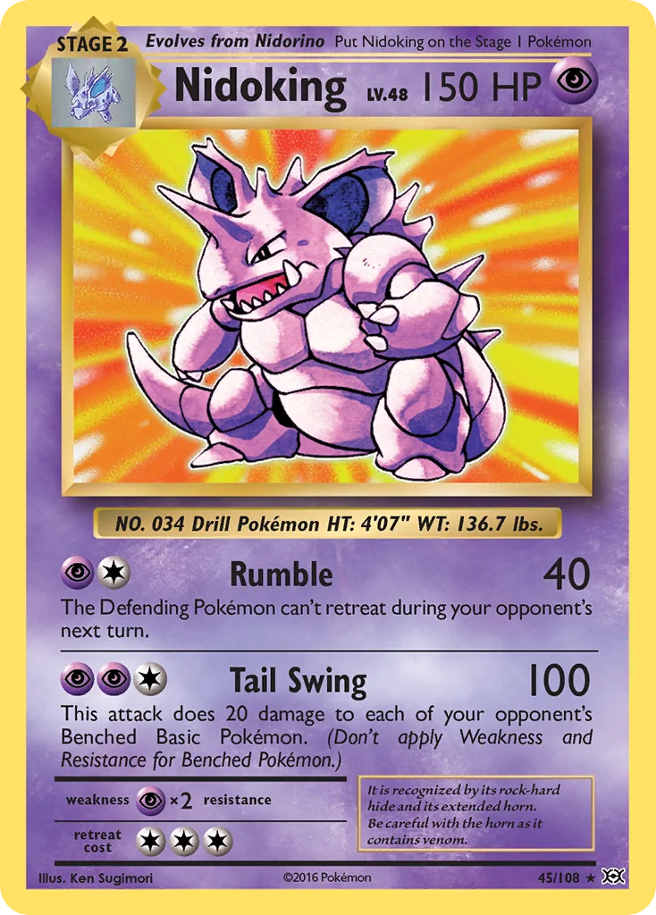 Nidoking 045/108 Rare holo