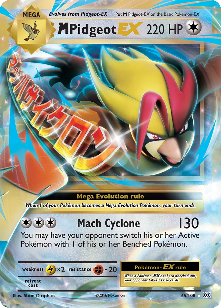 M Pidgeot-EX 065/108 Rare holo ex