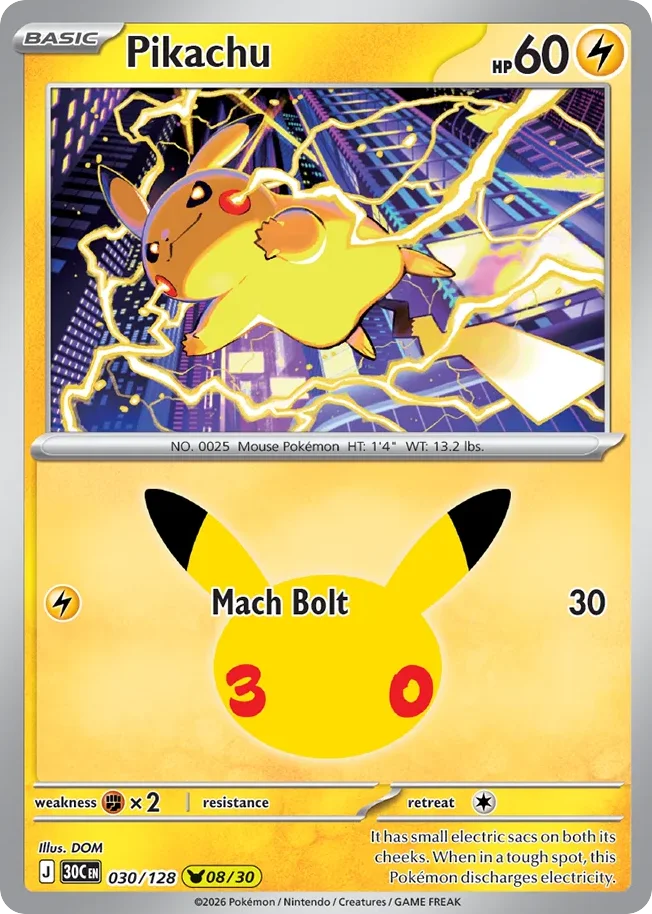 Pikachu 030/128 Pikachu rare