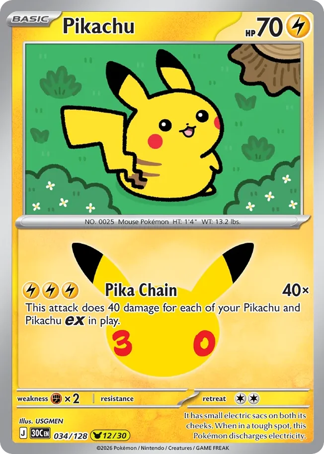 Pikachu 034/128 Pikachu rare