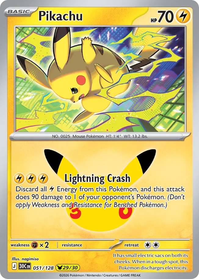 me55-51 Pikachu 051/128 Pikachu rare