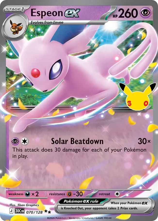 me55-70 Espeon ex 070/128 Double rare