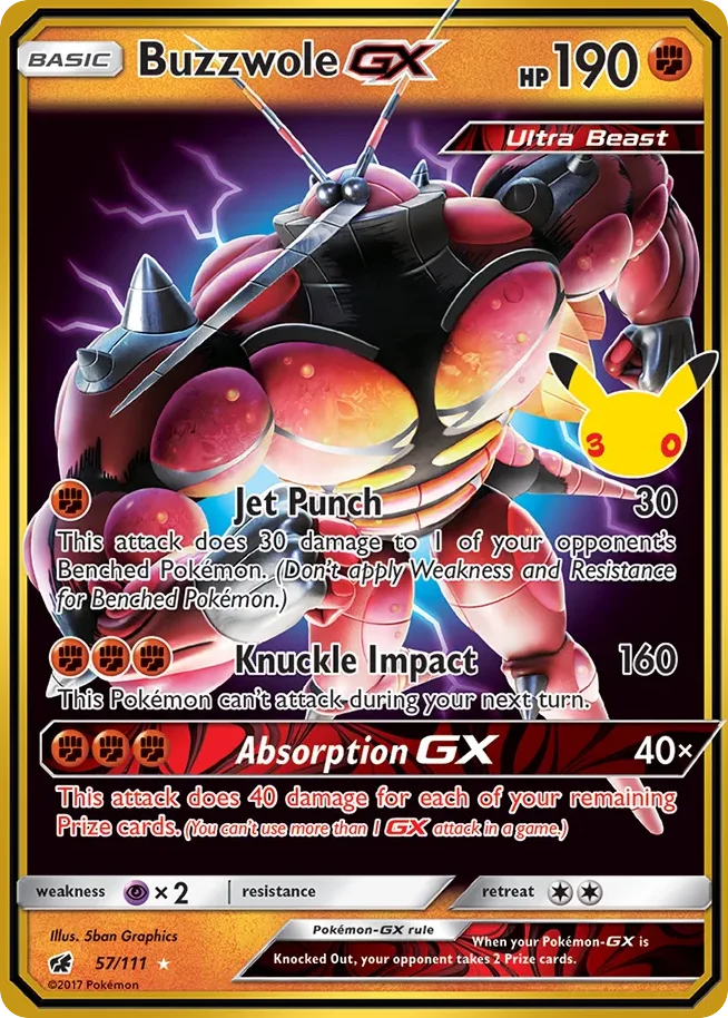 Buzzwole-GX 057/CC Rare holo gx